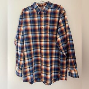 Ariat Pro Stretch Classic Long Sleeve Shirt Mens XL Plaid Blue Multi Button Down